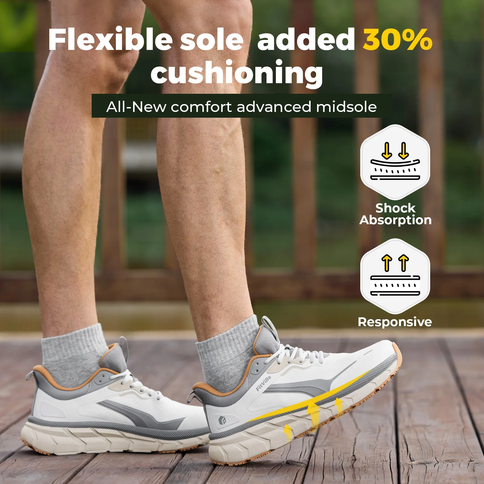 Tênis esportivos masculinos Fi - Wide Toe Box Running Sneakers avaliação e preço